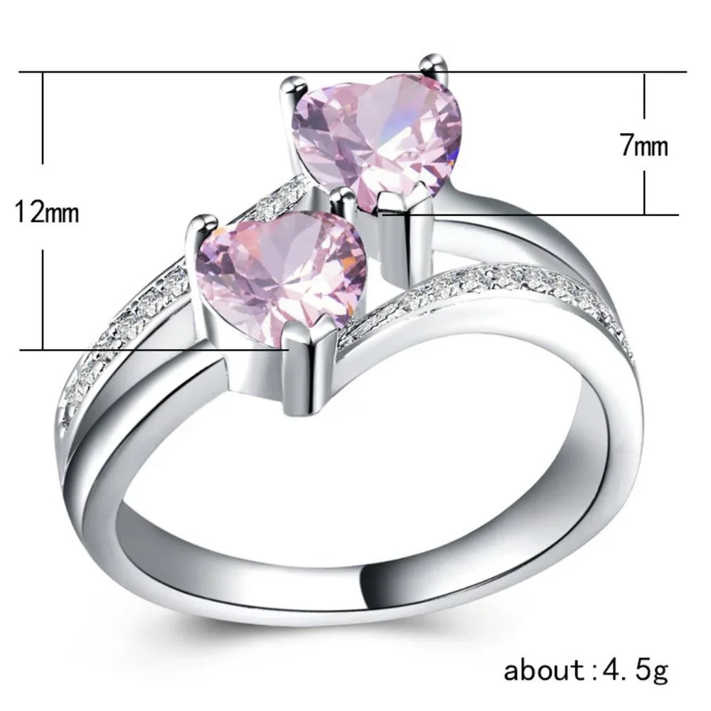 ✨925 Silver Plated Pink Heart Cut Emerald Exquisite Ring, GPMB1528